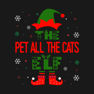 Family Christmas Matching Squad Outfit Elf Funny Cat Lover T-Shirt