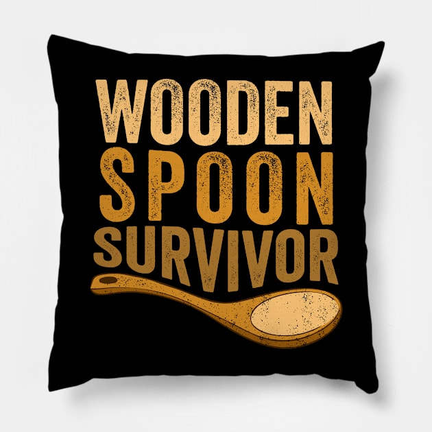 Wooden Spoon Survivor Pillow by Sarjonello