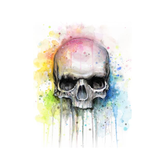 Skull Watercolor by Olechka