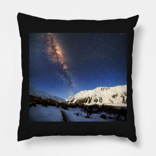 Milky Way over Mt Cook New Zealand Pillow