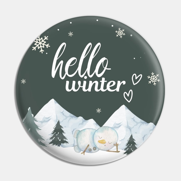 Hello Winter Pin by ARTMeggy