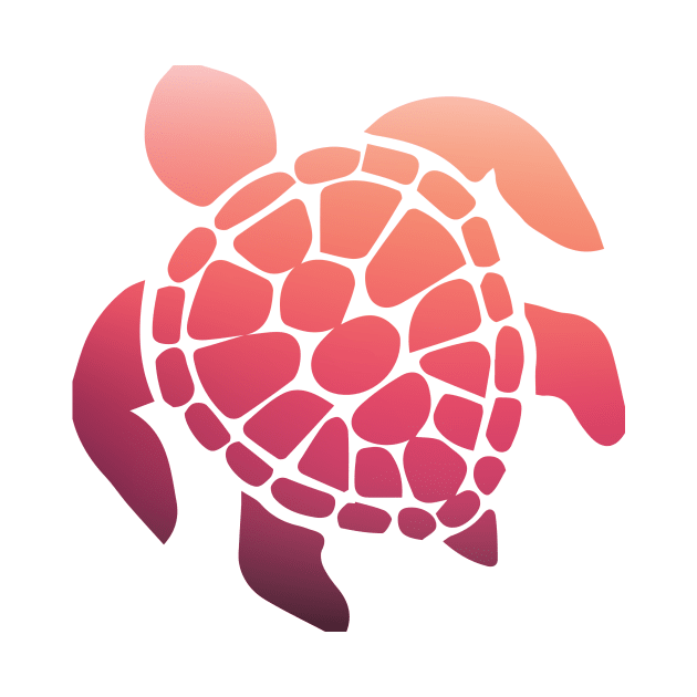 pink sunset ombre sea turtle by emilystp23