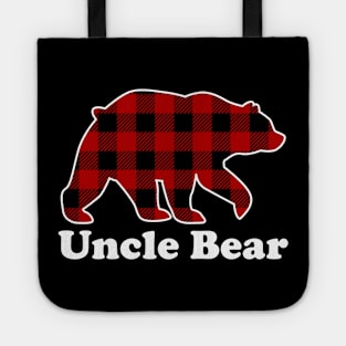 Uncle Bear Red Plaid Christmas Pajama Family Tote