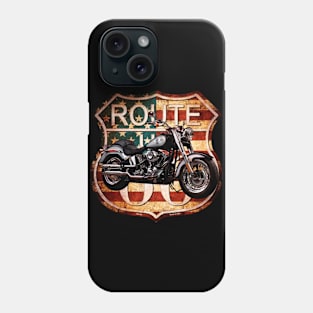 Motorcycle and Route 66 Phone Case