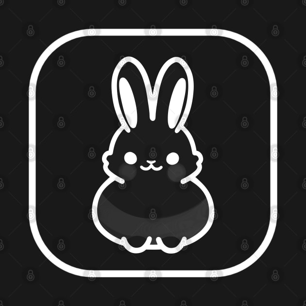 White Bunny Cute Minimalist Aesthetic Design by PANGANDOY