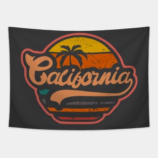 California Vintage badge retro colors 80s ditressed bumper Tapestry