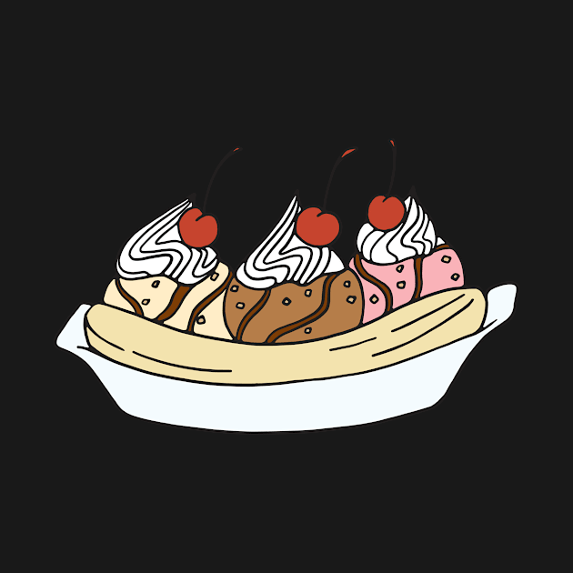 Banana Split Ice Cream Sundae by murialbezanson