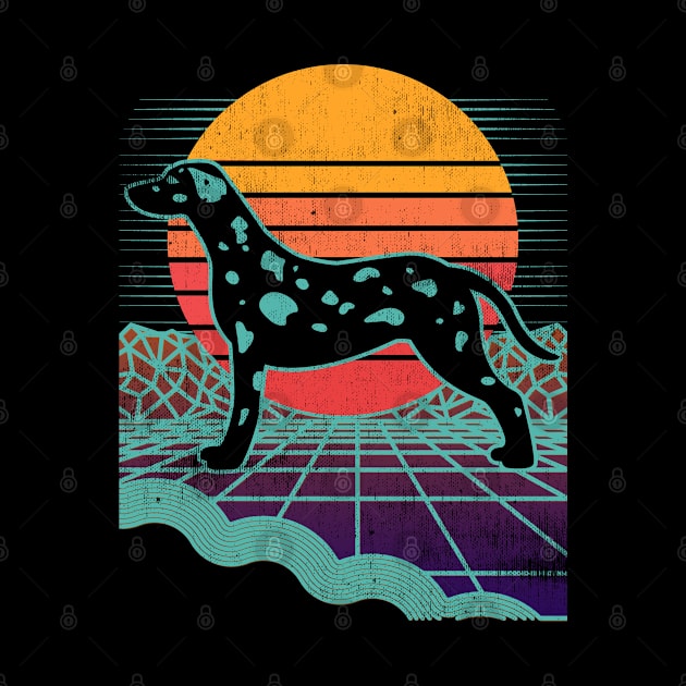 Dalmatian Retro Vintage 80s Vaporwave Leopard Carriage Dog by mohazain