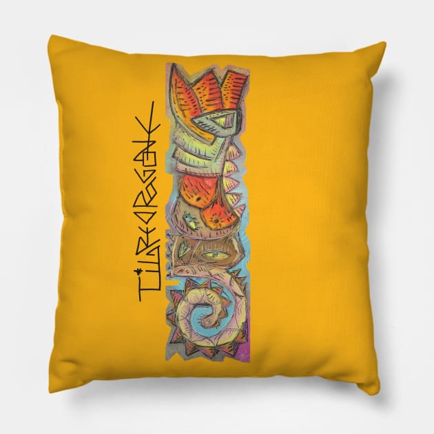 Indian Fantasy Totem Pillow by Tigredragone