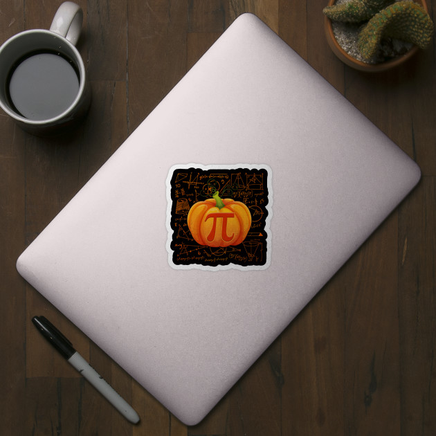 Pi Day Pumpkin Pie Math Funny Halloween Thanksgiving - Pi Day Pumpkin Pie Math - Sticker