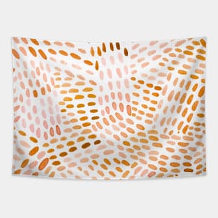 Watercolor dotted lines - orange Tapestry