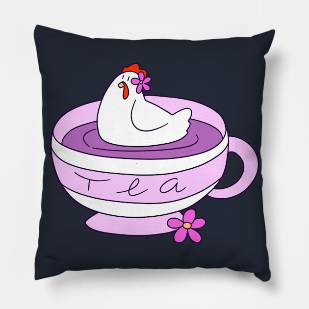 Chicken Tea Pillow by saradaboru