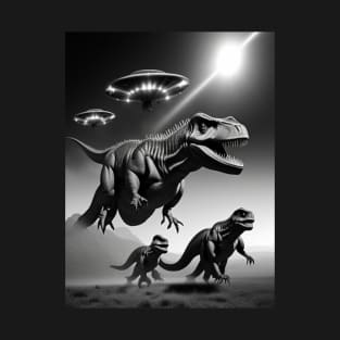 UFOs Hunt T-Rex Dino Extinct Real Reasons T-Shirt