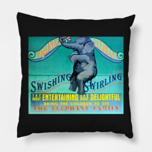 Vintage trained Elephants sign Pillow