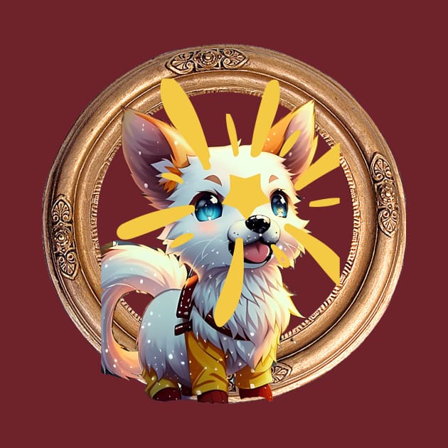 Cuteness Anime Puppy (against gold ring) by PersianFMts