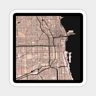 Chicago Map Pattern in Soft Pink Pastels Magnet