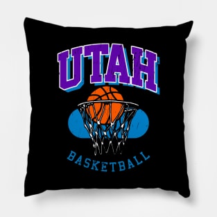 Vintage Utah Basketball Pillow