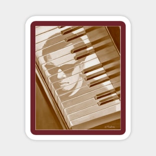 Piano Man in Sepia Magnet