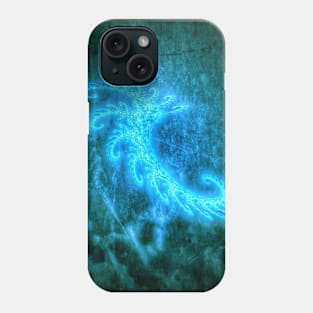 Blue Spiral Fractal Phone Case