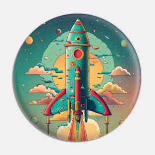 Rocket ship Pin