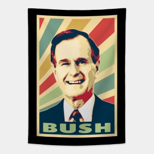 George H.W. Bush Vintage Colors Tapestry