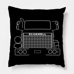 Scammell S24 classic lorry white outline graphic Pillow