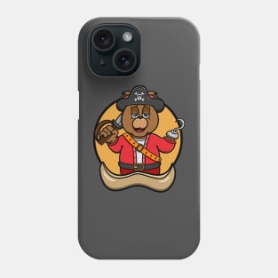 Pirate Bear Cartoon Mascot Phone Case