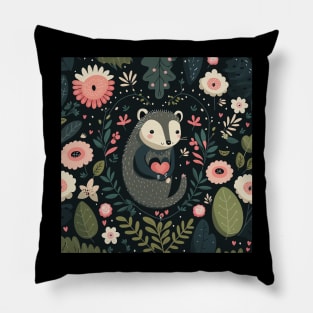 opossum valentine Pillow