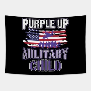 Purple Up Military Child American Flag Awareness Month Tapestry