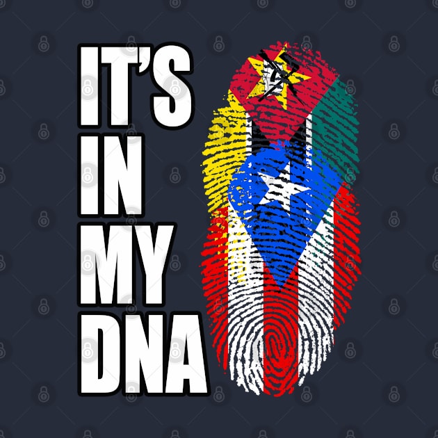 Puerto Rican And Mozambican Mix DNA Flag Heritage by Just Rep It!!