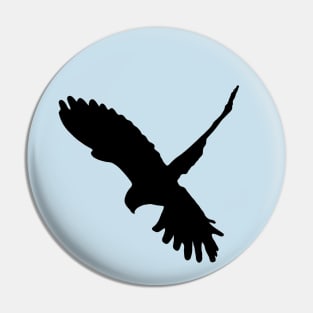 Silhouette of a hovering Kestrel Pin