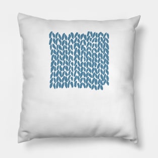 Half Knit Blue Pillow