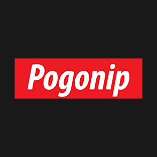 Funny ​'Pogonip' Nevada USA slang white text on a red background T-Shirt