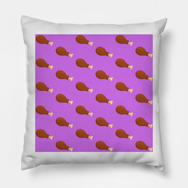 Chicken Leg - Purple Pillow by IslandofdeDolls