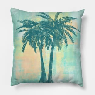 Painted Palm Trees Tropical Colors Pillow