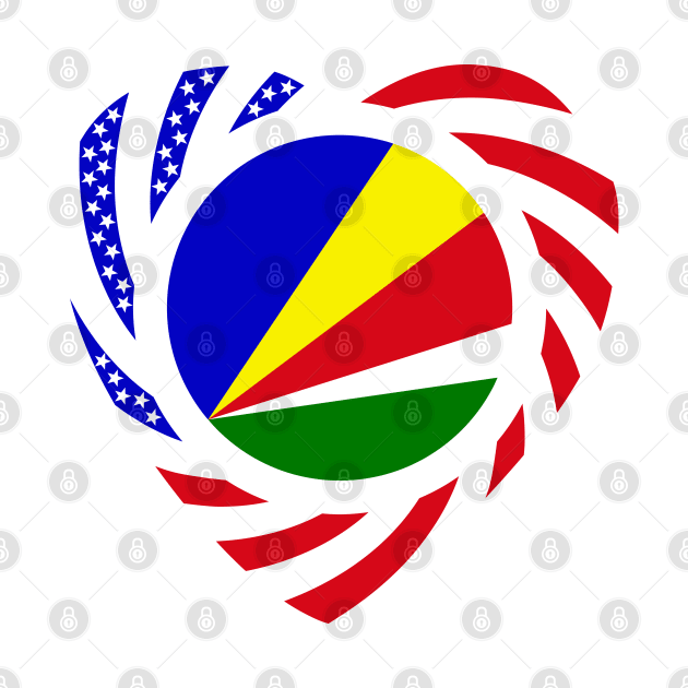 Seychelles American Multinational Patriot Flag (Heart) by Village Values