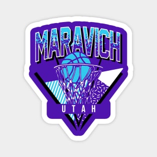 Utah Basketball Throwback 90s Maravich Magnet