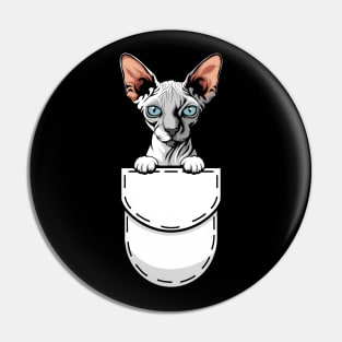 Funny Sphynx Pocket Cat Pin