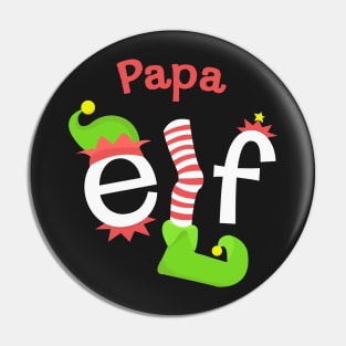 Papa Elf Matching Family Christmas Tee Pin