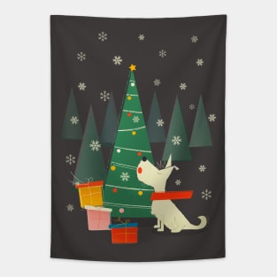 Festive cute dog Tapestry