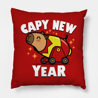 Capy New Year Cute Kawaii Capybara New Year 2024 Cartoon Pillow