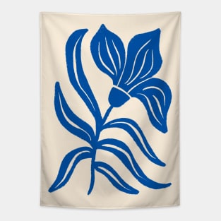 Blue Stylized Tulip Tapestry