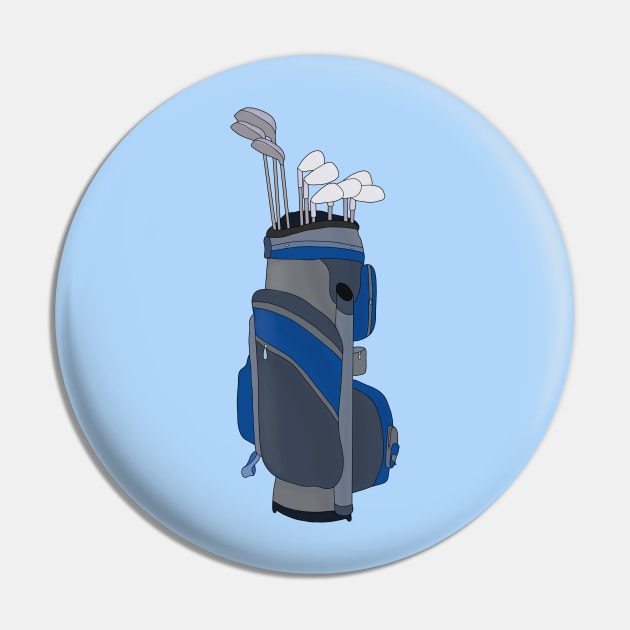 Blue and Gray Golf Bag Pin by DiegoCarvalho