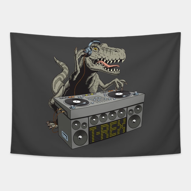 Dj Rex Tapestry by WorldDinosaurs