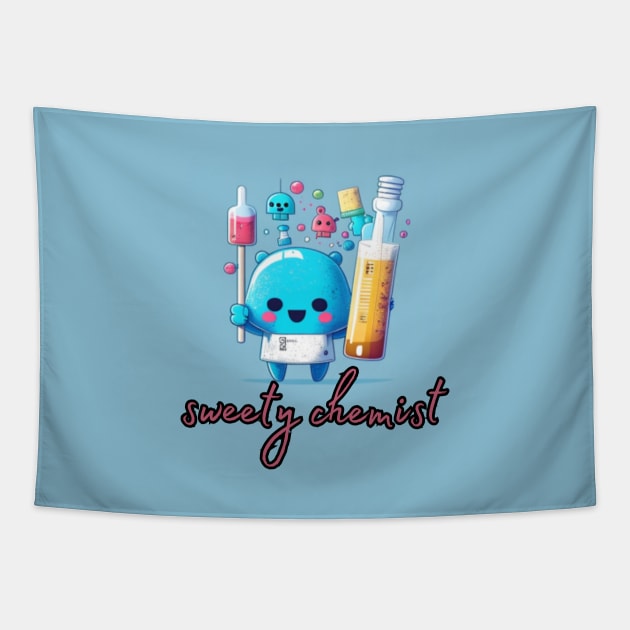 mad lab life, sweety chemist, kawaii, gift present ideas Tapestry by Pattyld