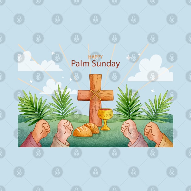 Happy Palm Sunday Illustration by Mako Design 