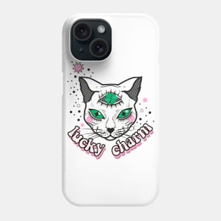 Lucky Charm White Cat Phone Case