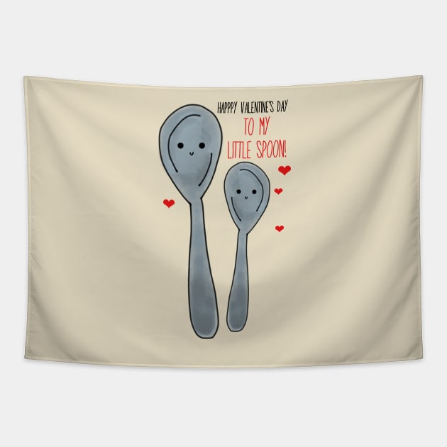 Happy Valentine's Day Little Spoon Tapestry by faiiryliite