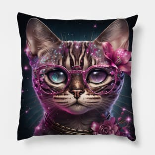 Shimmery Bengal Cat Pillow