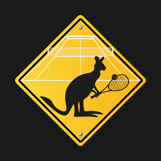 tennis Kangaroo player play in australien signal by mdmdesign